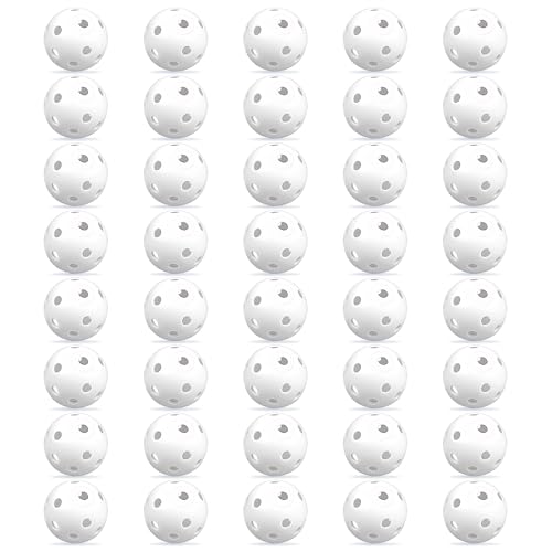 XIPEGPA 40PCS White Practice Golf Balls 41mm Plastic Air Flow Hollow Golf Ball Driving Range Swing Practice Driving Range Indoor and Outdoor Use