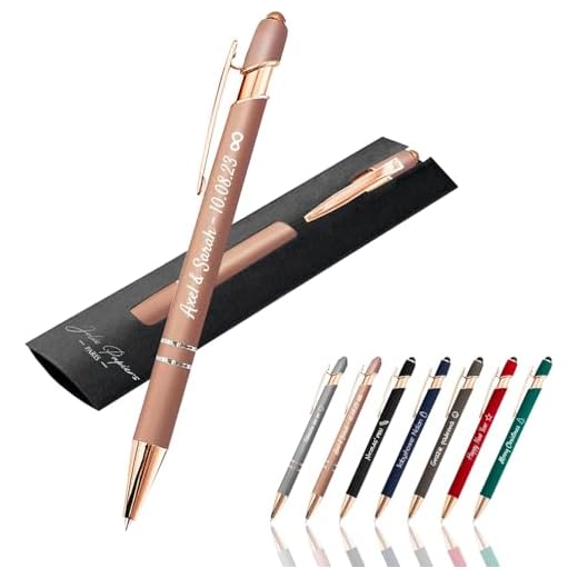 Jolis Papiers - Lot de 1 stylo personnalisé 2 en 1 - Stylo personnalisable avec gravure - Cadeau unique pour mariage, anniversaire, fête