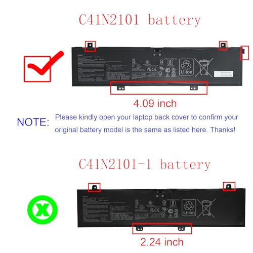 Image of C41N2101 Battery 76Wh 4920mAh Replacement for Asus ROG Zephyrus G14 GA402RK GA402RJ TUF Dash F15 FX517 Zenbook Pro 17 UM6702RA UM6702RC Series 0B200-04110100 0B200-04110000 15.48V