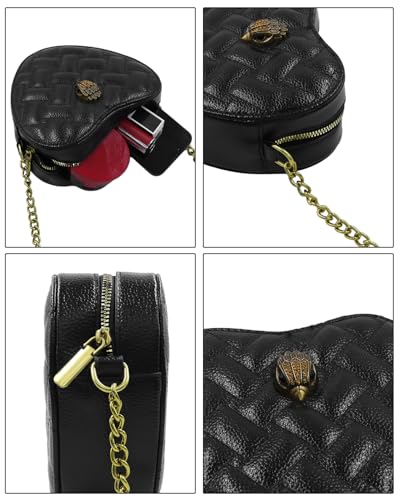 Heart Shaped Purse for Women Girls Gothic Crossbody Shoulder Bag PU Leather Satchel Handbags4