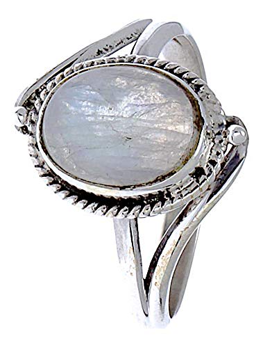 Anillos de plata 925 ovalado con piedra de luna talla 56 para mujer