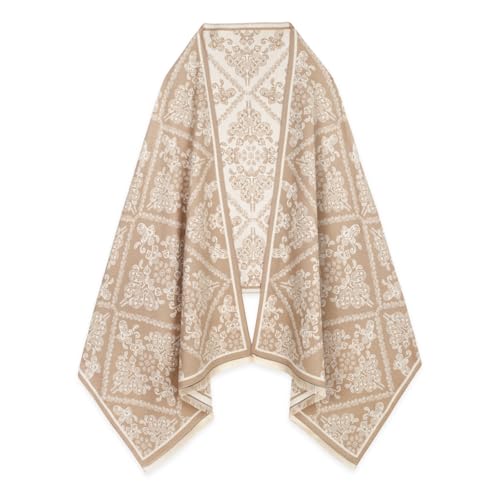 EXTREE Scarfs for Women Pashmina Silky Shawl Wrap for Evening Dressing Blanket Open Front Poncho Cape