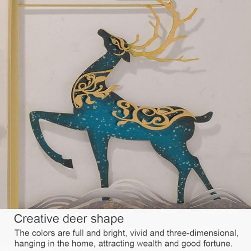 Image of SHREE 'O' GREEN TECH Metal Set Of 3 Abstract Figures handcrafted Deer Leaf Frame Wall Sculpture wall art multicolor for Home Decoration, Living room, drwaing room & Bedroom
