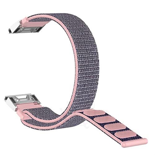 Bracelet Garmin Fenix 6 6X Pro Forerunner 945 Nylon 22mm 26mm Rose