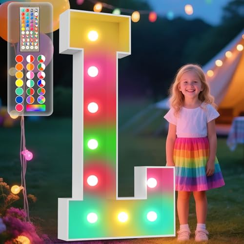 Image of Ledido 4FT Colorful Marquee Light Up Letter L for Party