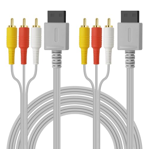 MEIRIYFA Audio Video AV Kabel für Wii und Wii U, 2Pack Audio Video AV RCA Video Kabel TV Composite Cord für Konsole TV Systeme (1.8M)