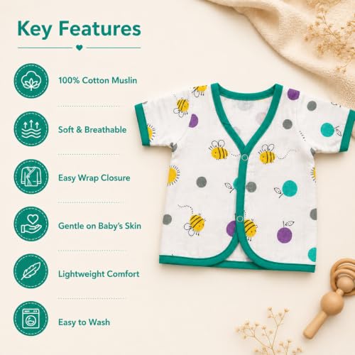Image of V2M Cotton Jhabla New Born Baby Clothes