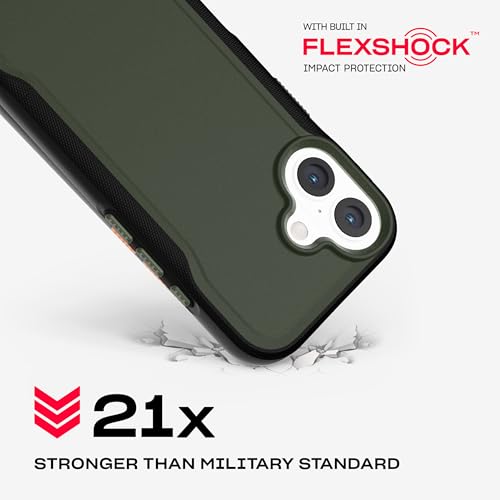 Image of Tech21 EvoPro case for iPhone 16 Compatible with MagSafe - Impact Protection Case 21x Military Standard Tested - in Khaki /Black