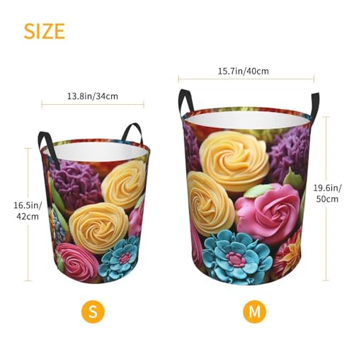 Panier à linge pliable multicolore taille M avec motif arc-en-ciel