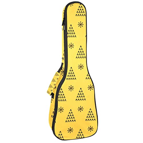Housse de concert pour ukulélé jaune avec rangement pour les fêtes