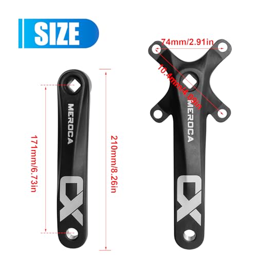 laffoonparts Mountain Bike Single Speed Square Taper Crankset 170mm Cranksets Bicycle Crank Set with 104BCD 32T Round/Oval Chainring, Replacement for Shimano Replacement for SRAM Replacement for FSA