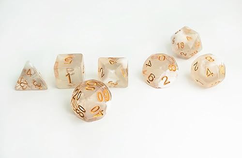 Miniatura 4 de Juego de 7 dados DND de humo blanco con bolsa negra, juego de dados poliédricos para D&D, TTRPG, Calabozos y Dragones, MTG, juegos de mesa - Dados