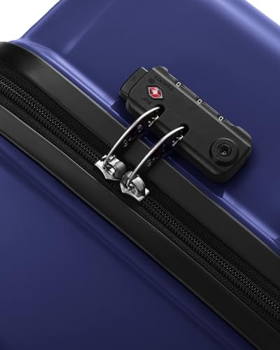 Image of Coolife Luggage Sets, 5 Piece Durable Suitcase, Lightweight Carry on Luggage with PC+ABS Hardshell, Dual Spinner Wheels, TSA Lock and YKK Zipper(navy new, 5 piece set)