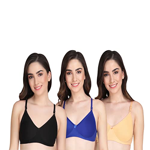 Image of Women Non Padded Bra - Made of Pure Cotton Full Coverage Non Wired Soft Cup for T-Shirt Saree Dress and for Everyday
