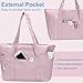 CTWWFS Tote Bag for Women, Travel Essentials Large Tote Bag with Zipper, Top Handle Handbag for Travel, Work (Pink)