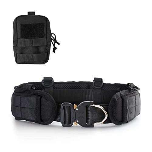 Battle Belt, War Belt, Molle Belt with Metal Quick-Release Buckle, Tactical Belt Pouch, Collocation Concealed Carry Belt, Battle Belts Tactical, Condor Battle Belt Airsoft Belt Combat Beltï¼ˆBlackï¼‰