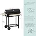 YITAHOME L Charcoal Smoker BBQ, Portable Barbecue Grill with Height Adjustable Charcoal Tray & Temperature Gauge for Party, Camping, Patio, Garden, Comes with Kitchen Tong
