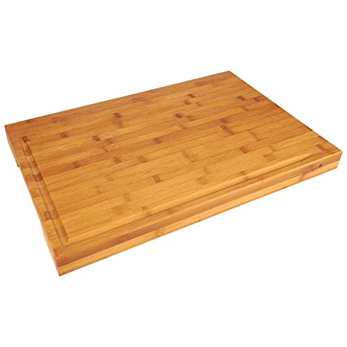 smokemax® Bambus Cutting Block Schneidebrett, Servierbrett (ca. 60 x 40 x 5 cm)