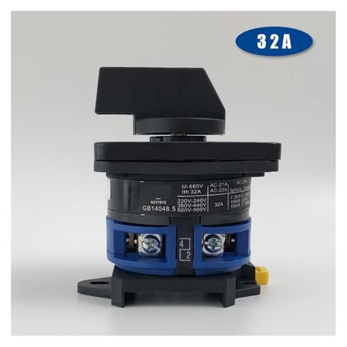 Conmutador de leva LW26-32/1 DIN para control de motor 690V 32A 6