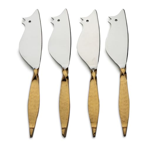 INOX artisans Twisted Urban Ratoncito Cheese Spreader/Knife 4 Pc. Set