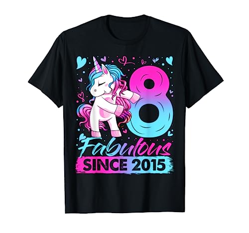 8 Years Old Flossing Unicorn Gifts 8th Birthday Girl Party T-Shirt