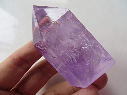 Cristal Natural Amatista en Bruto Punto de Cristal de Cuarzo Transparente Natural con Grandes arcoíris 99g xiaguolingsm