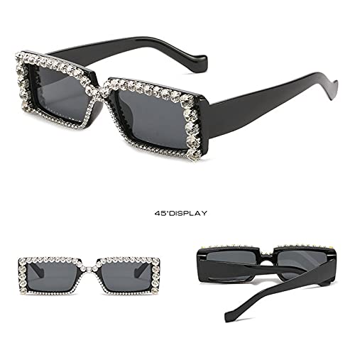 Diamond Rectangle Sunglasses For Women Fashion Men Square Sunglasses Vintage Rhinestone Sunglasses Ladies Summer Eyewear2