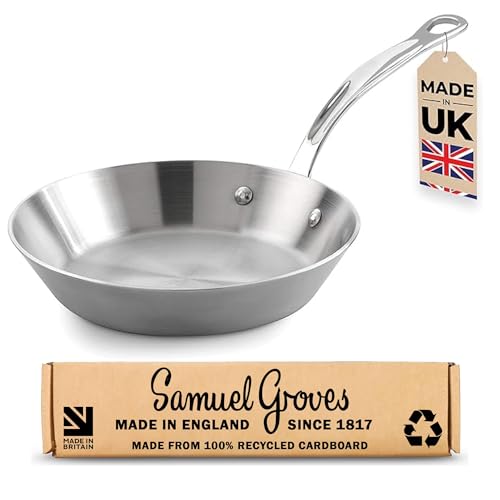 Samuel Groves - Classic Stainless Steel Tri-Ply Frying Pan - Rapid Heat Distribution - Suitable for All Hobs, Including Induction Made in England (28cm)