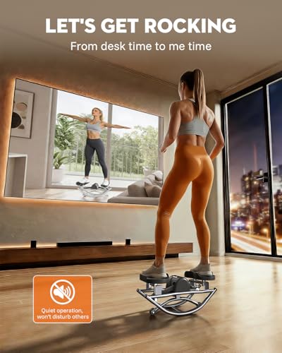 Image of Low-Impact Rocking Steppers for Exercise at Home with Digital Display & Resistance Bands and Non-Slip Mat Equipment for Seniors & Beginners,250LBS Capacity