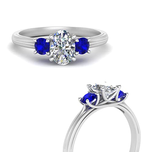 Image of Choose Your Gemstone Classic Three Stone Ring 925 Sterling Silver Oval Shape 3 Stone Engagement Rings Everyday Jewelry Wedding Jewelry Handmade Gifts for Wife US Size 4 to 12