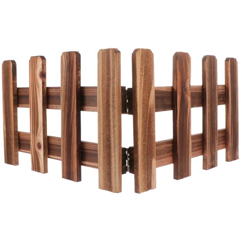 IMUSINICE Valla de Madera para Exteriores Carbonizada 25 Cm de Alto X 60 Cm de Largo Valla Decorativa Flexible para Jardín y Balcón Borde de Patio Rústico Resistente Deformación