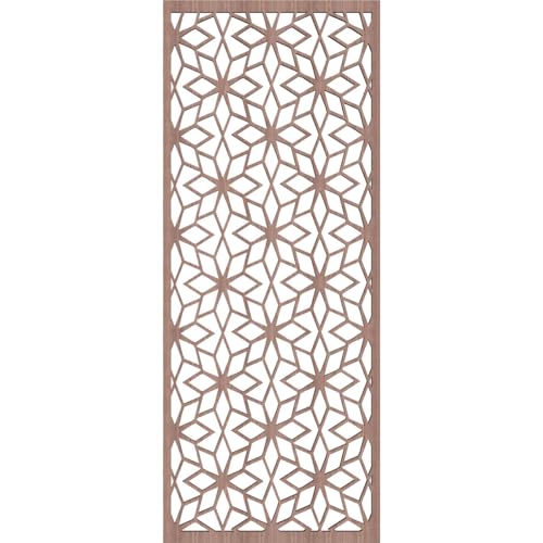 Image of 11 3 /8 inchW x 29 3 /8 inchH x 3 /8 inchT Lake Decorative Fretwork Wood Wall Panels, Walnut