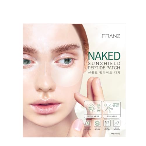 FRANZ UV Protection Peptide Sun Patches, Ultra-Thin Sunshield for Face, 4 Pairs (Regular Size), Anti-Aging & Skin Rejuvenation, Perfect for Outdoor Sports – Golf, Hiking, Driving, Korean Skincare