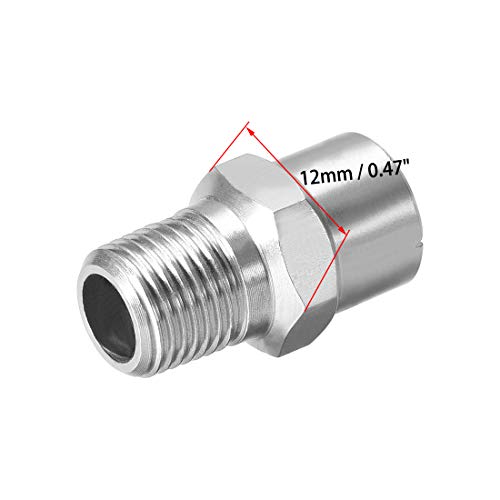 sourcing map Flachstrahldüse,1/8BSPT Hochdruck Sprühdüse Ersatzdüsen für Hochdruckreiniger Wasserbesen aus 304 Edelstahl 95 Grad, 1,4 mm Öffnung - 2 Stück