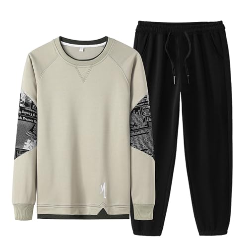ジャージ メンズ 上下セット プルオーバー 大きいサイズ セットアップ スウェット ゆったり 2点セット トレーナー カジュアル シンプル スウェットパンツ ロングパンツ スポーツ アウトドア 男性用 春秋冬服(L,カーキ)