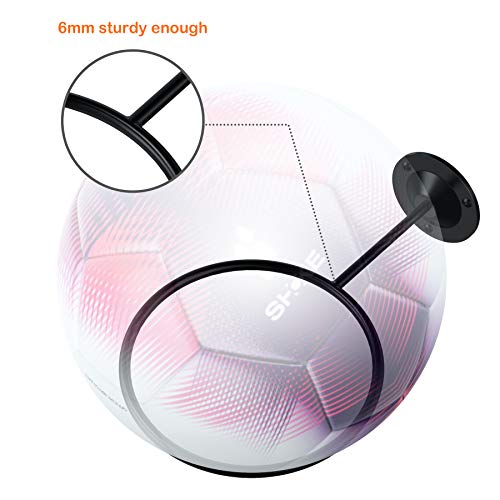 Suchek Metal Ball Holder Rack Wall Mounted, Display Wall Storage For Soccer, Basketball, Volleyball, Rugby, Football (2 Pieces, Black) #TOP7