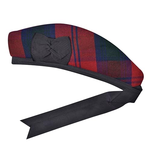 Image of Glengarry Cap-Traditional Scottish Hat, Acrylic Wool Tartan Glengarry hat, Kilts /Bagpipes Accessories