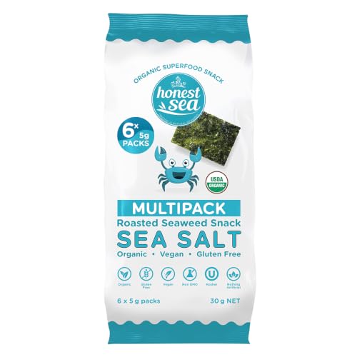 Honest Sea Seaweed - Sea Salt 6 x 5g (1 pack)