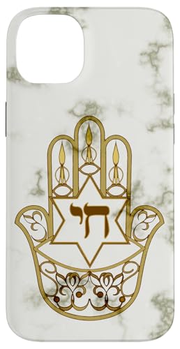 Cute Jewish Hebrew Chai On Hamsa Hand Life Pattern X}zP[X iPhone 14 Plus p