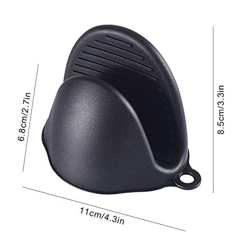 Ceqiny 2 Pairs Silicone Handles Pot Handle Holder Pot Grip Cover Cooking Pinch Grips Wok Handle Cover Cookware Silicone Hot Handle Holder for Cast Iron Pot Pans Frying Pans Griddles, Grey Black 2 Gallery Image