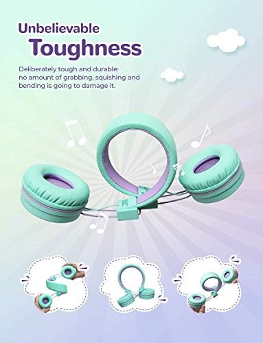 iClever Kids Bluetooth Headphones, Kids Wireless Headphones with MIC, Volume Limited, Bluetooth 5.0 & Stereo Sound, Foldable, Adjustable Headband, Childrens Headphones for School/Travel
