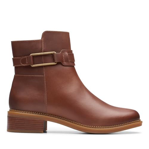 Clarks Clarks Collection Women's Maye Bella Ankle Boot, Tan Leather, 10 Medium US