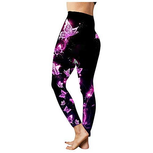 Leggings elásticos para fitness, pantalones de yoga, para correr, para mujer, con estampado de mariposas, pantalones de yoga, tallas grandes, informales, de cintura alta, pantalones deportivos para