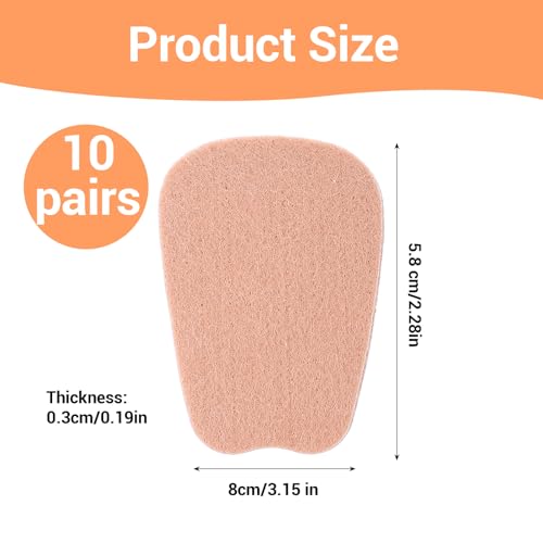 10 pares de almohadillas para lengüeta de zapato adhesivas miniatura 2
