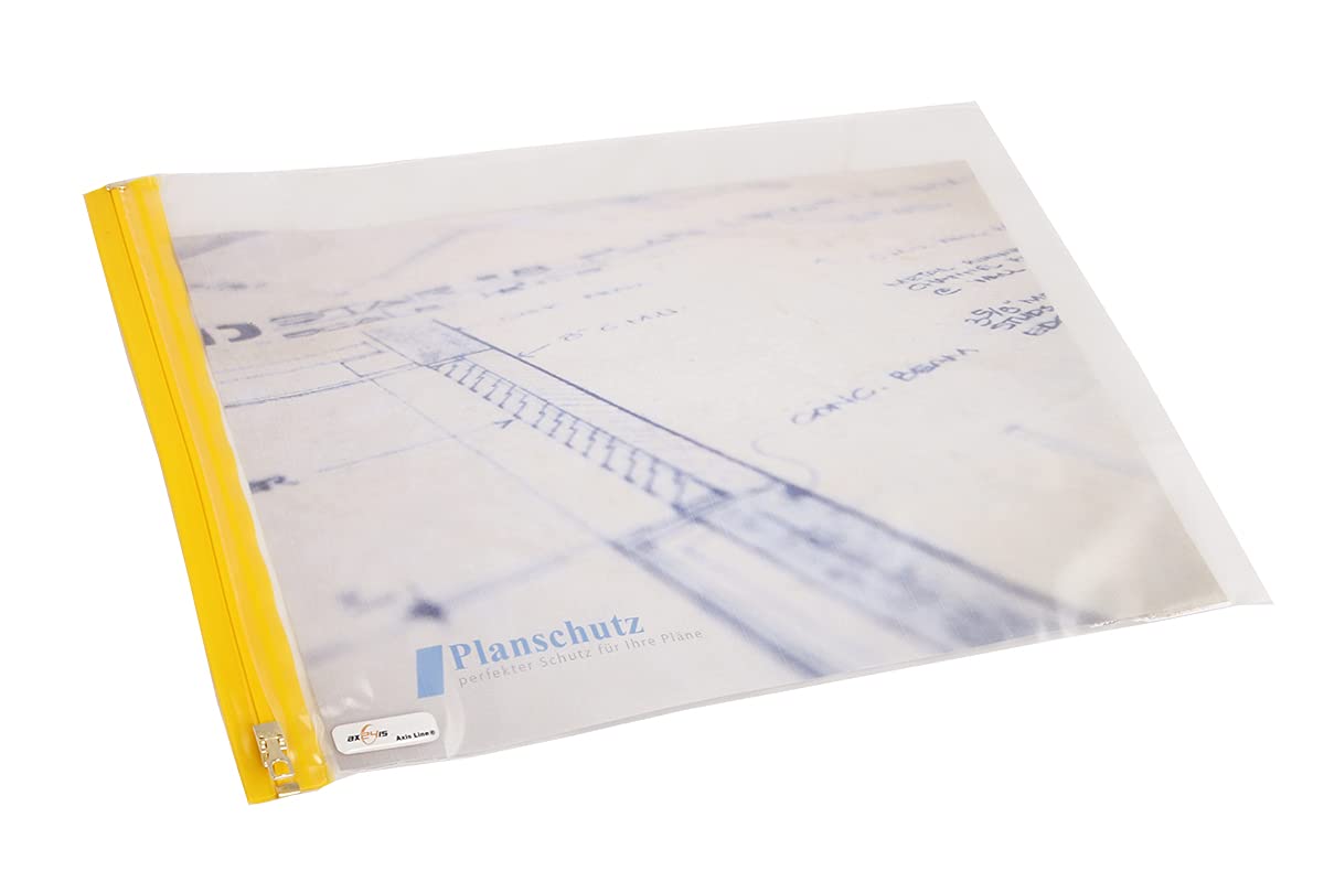 Buste Protettive per Teloni 900x1250 mm, Set da 5 Pezzi, DIN A0 | Custodie impermeabili con chiusura scorrevole, protezione UV, spessore 100 my e 2 clip con ventosa incluse