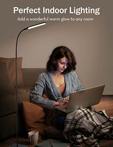 Led Floor Lamp, 4 Brightness Levels & 4 Colors Dimmable Floor Lamp Modern Standing Light Adjustable Gooseneck Task Lighting For Reading Living Room Bedroom Office Piano #TOP6