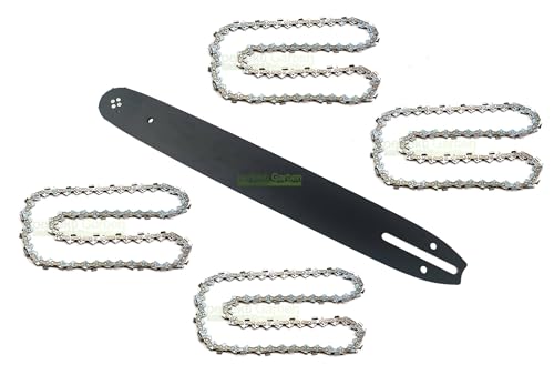 40cm 1,3 mm 3/8' 56 TG Schwert + 4X Kette kompatibel mit McCulloch CS 42STE / CSE 2040S