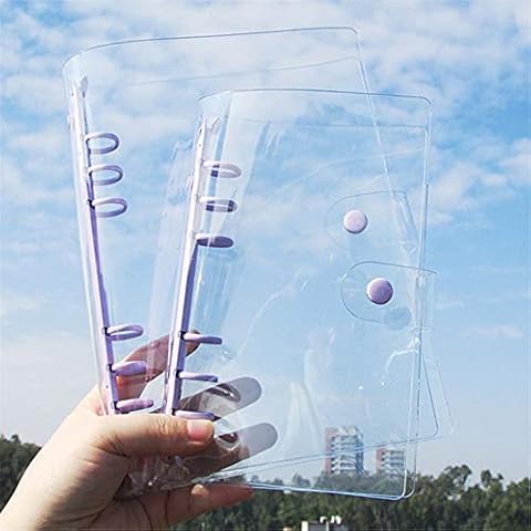 GUODUN Office Supplies Soft PVC Waterproof 6 Hole Binder Journal Cover Binder Cover Loose-Leaf Cover Photo Album Cover Notebook Cover(A5,Purple) Cover