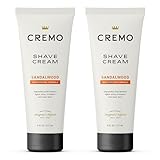 Cremo Barber Grade Sandalwood Shave Cream, Astonishingly Superior Ultra-Slick Shaving Cream Fights Nicks, Cuts And Razor Burn, 6 Fl Oz (2 Pack)