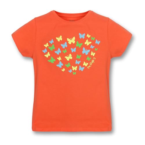 My Bow Girls Cotton Crew Round Rib Neck Short Sleeve T-Shirts, Green, Coral, Turquois